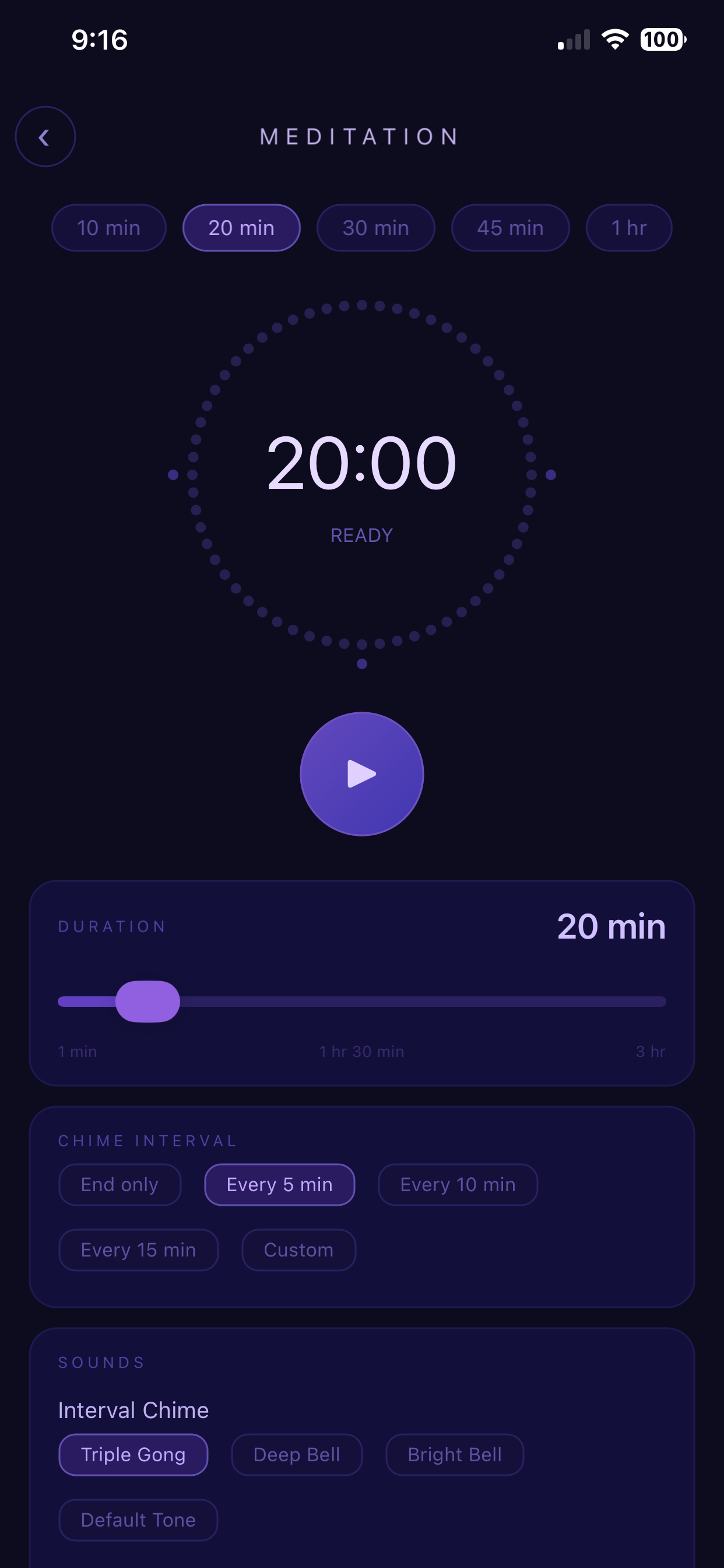 Meditation timer